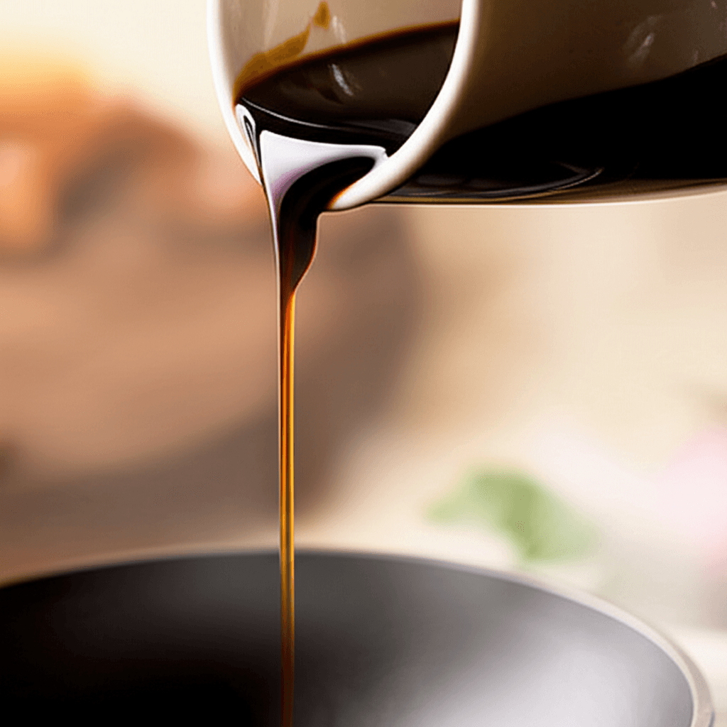 優質醬油倒出的瞬間